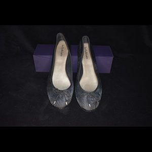 Kelly & Katie black lace print flats. Size 10